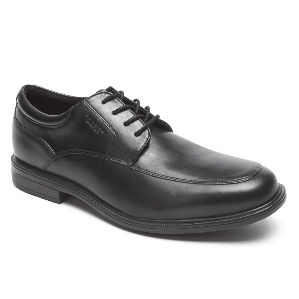 Rockport Mens Dress Shoes Black - Essential Details II Apron Toe - UK 618-BSJEIV